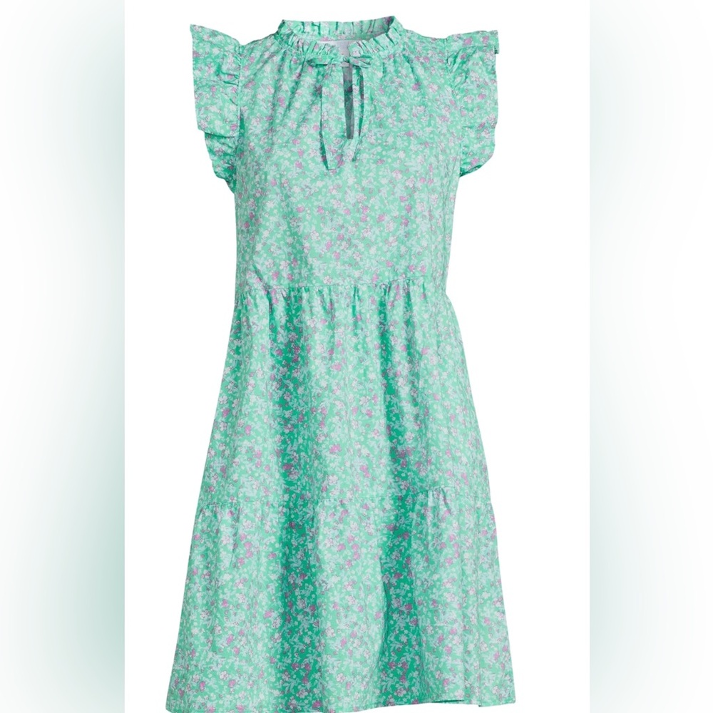 Mint Green Floral Tie-Neck Sundress